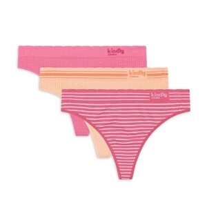 kindly yours Women’s Sustainable Seamless Thong Underwear, 3-Pack Size XXXL